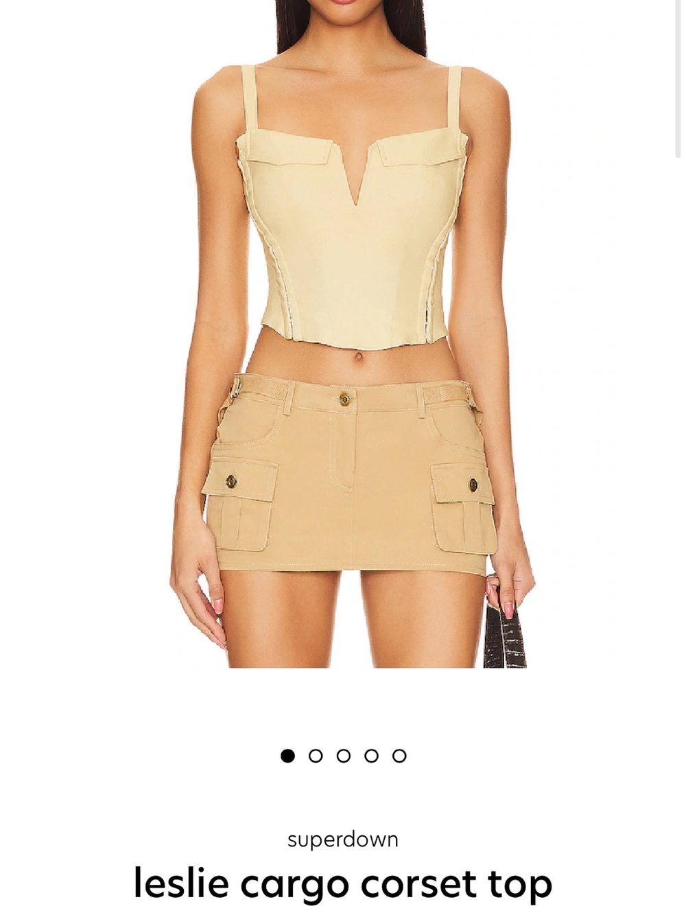 superdown Leslie Cargo Corset Top - Light Beige